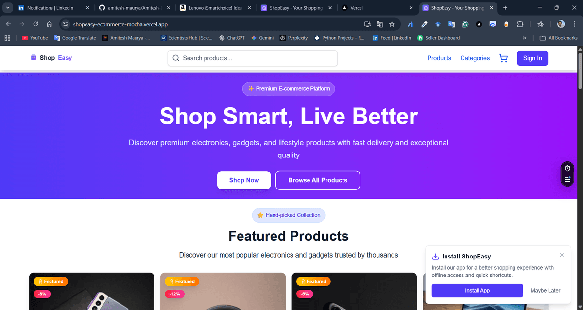 ShopEasy - Modern E-commerce Platform